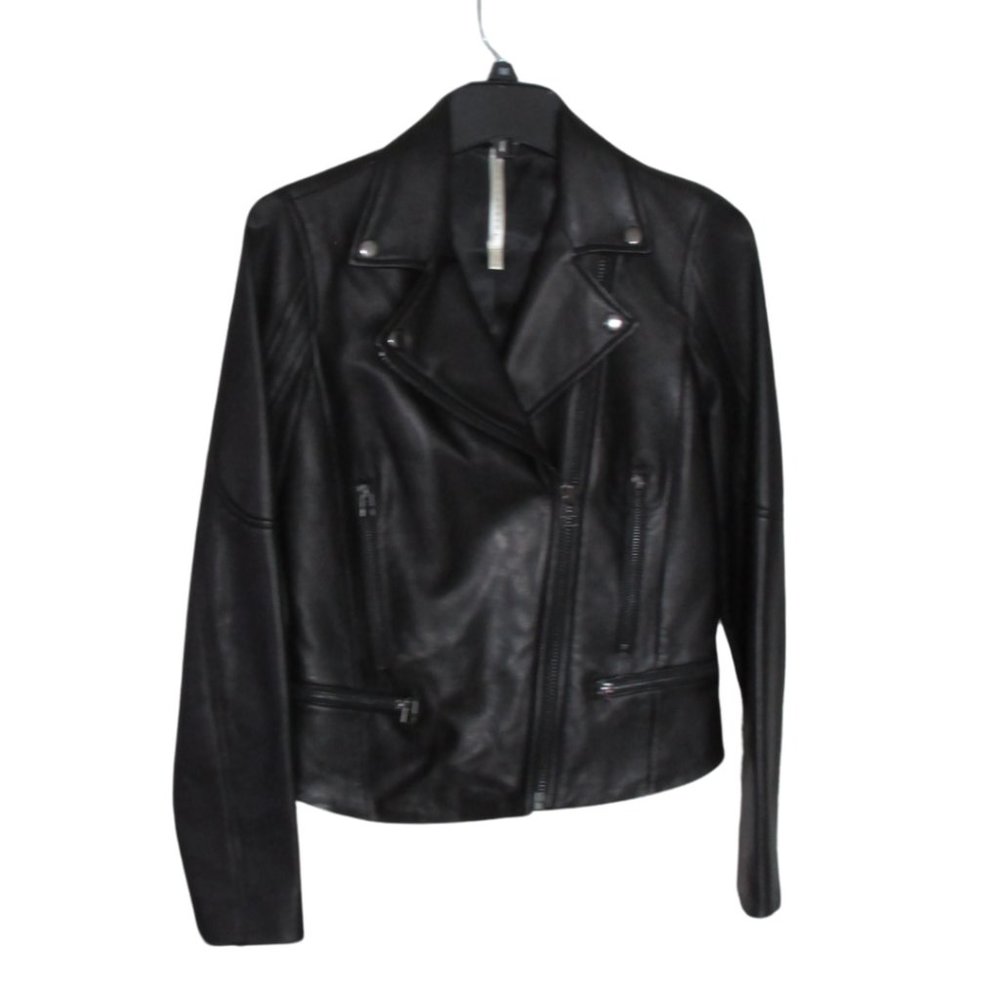 NWOT Truth and Pride Black Leather Jacket Size XS
